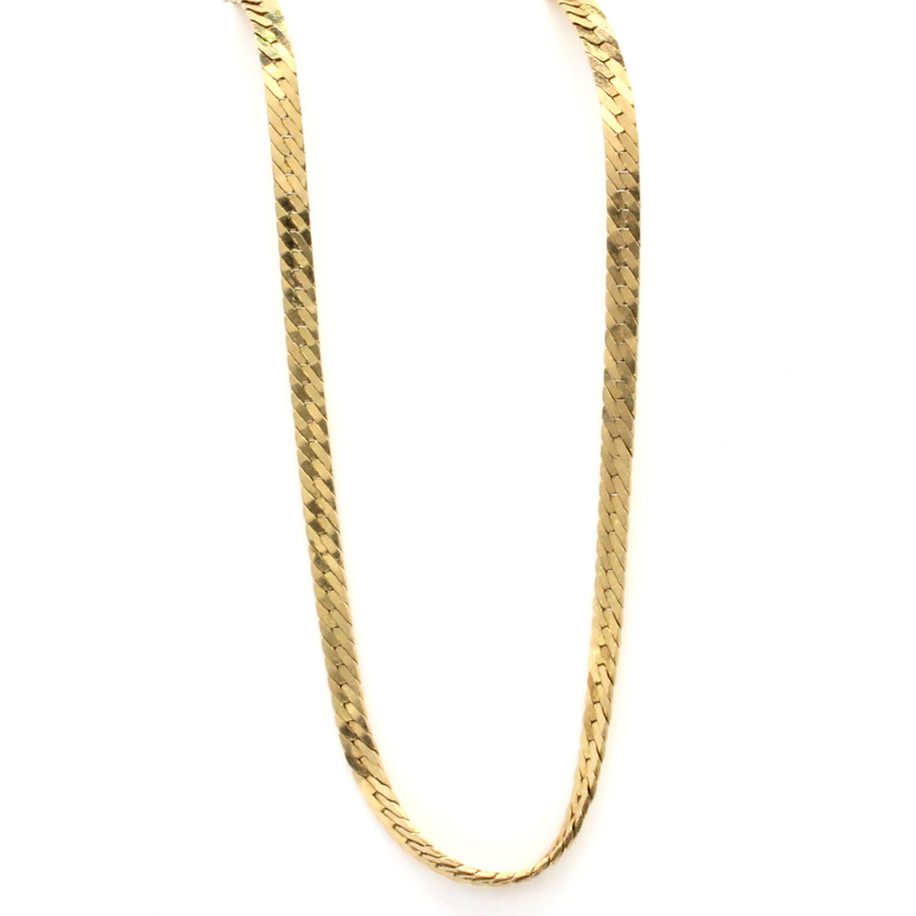 14k Yellow Gold Flat Link Chain Necklace 18 Inches