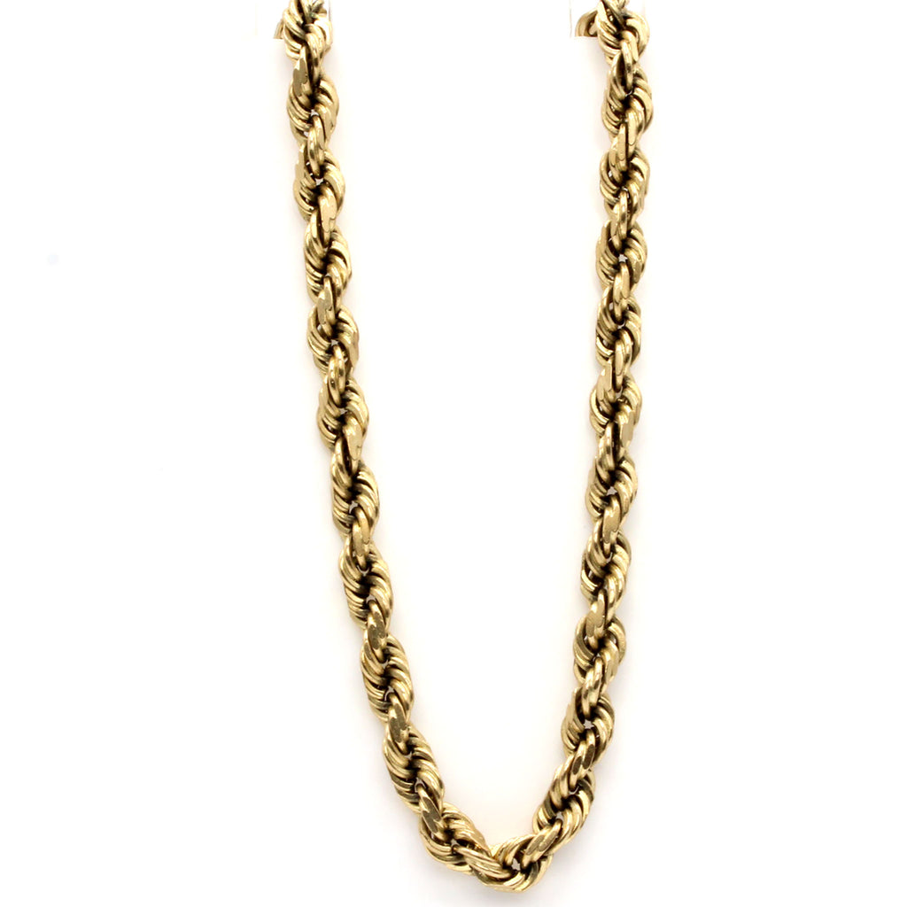 10k Yellow Gold Rope Chain Necklace 20 Inches
