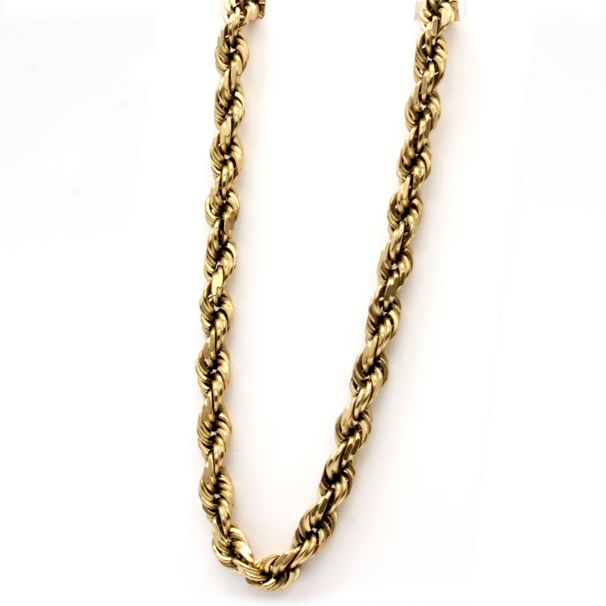 10k Yellow Gold Rope Chain Necklace 20 Inches