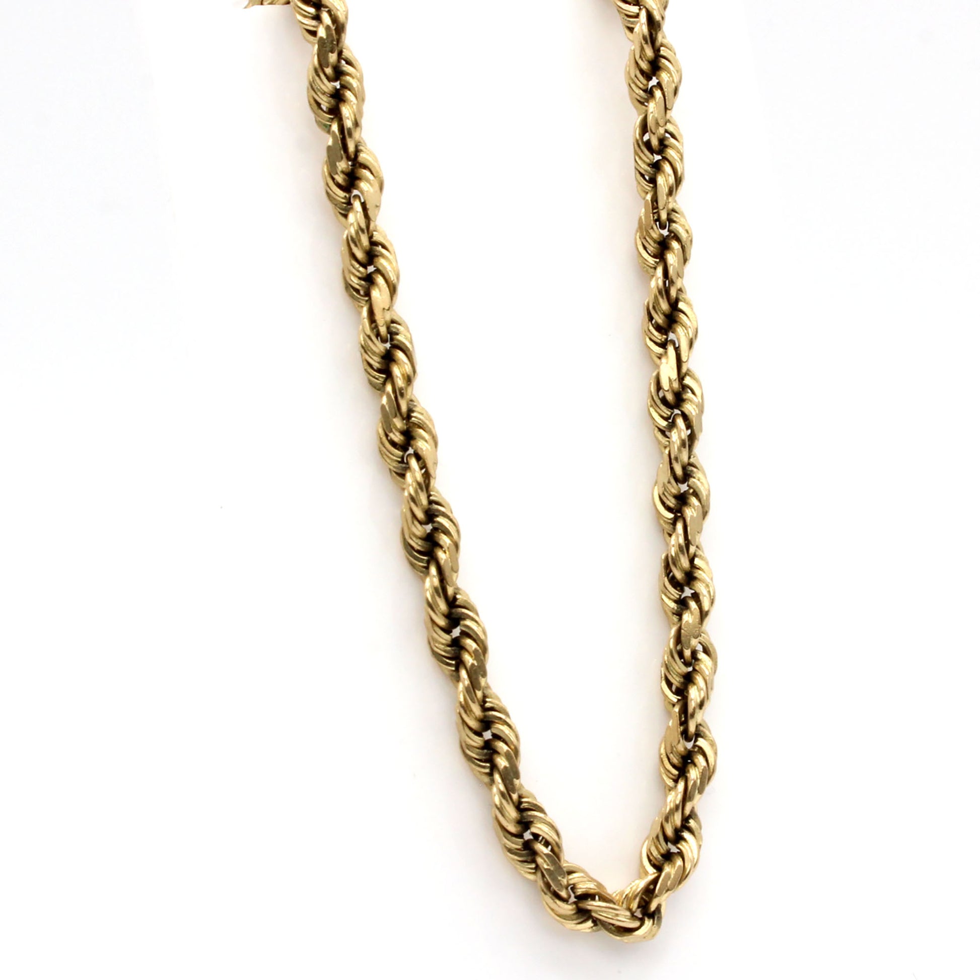 10k Yellow Gold Rope Chain Necklace 20 Inches
