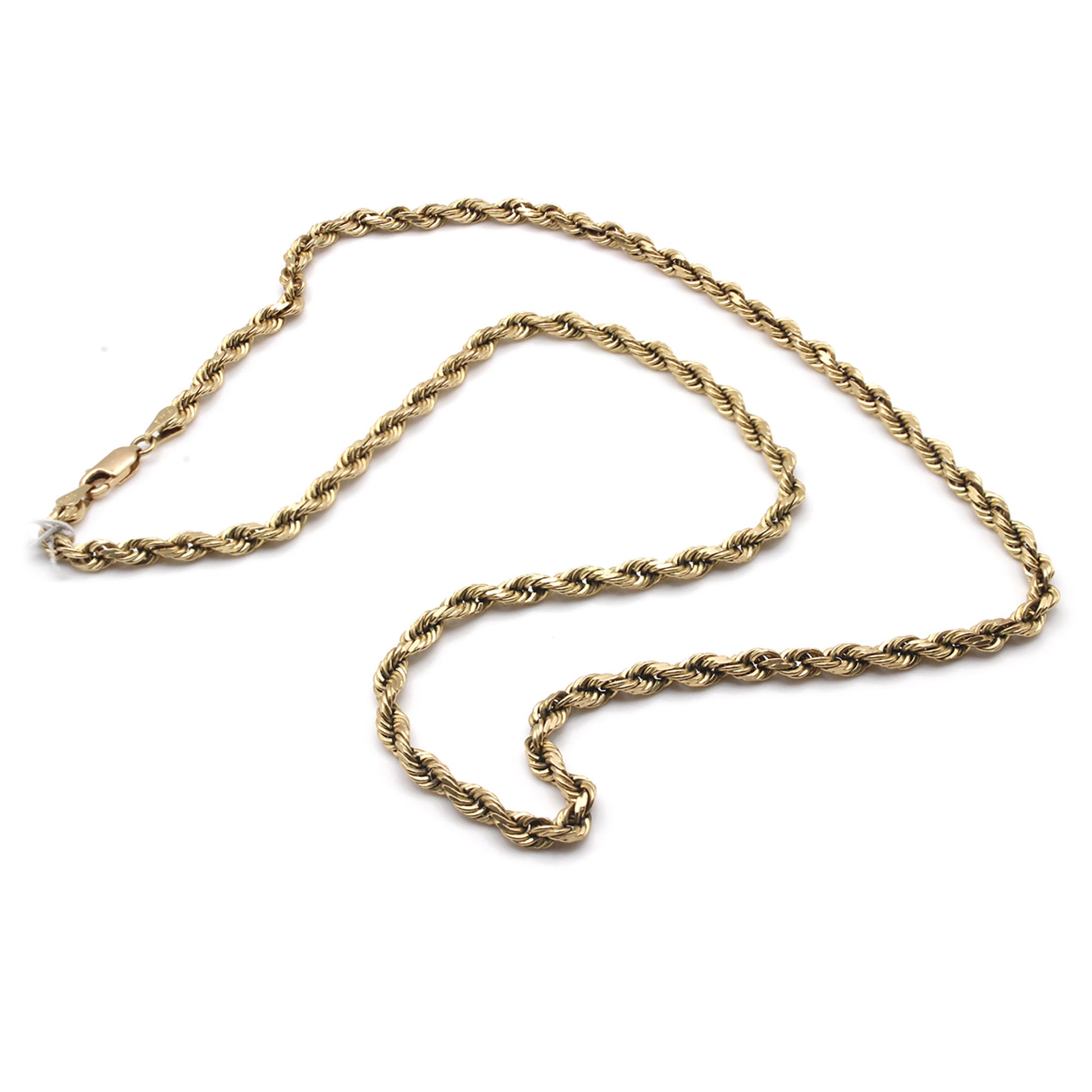 10k Yellow Gold Rope Chain Necklace 20 Inches