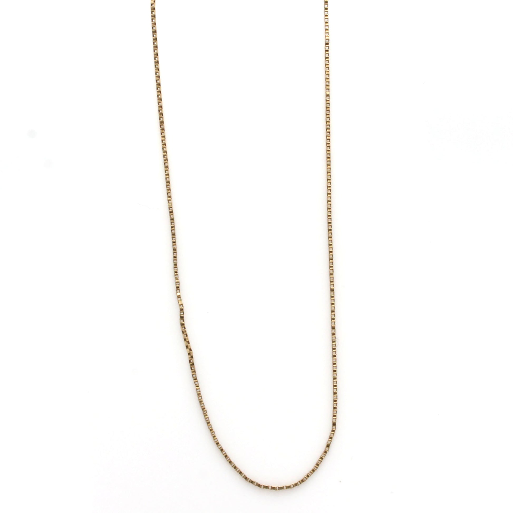 14k Yellow Gold Box Chain Necklace 23.5 Inches