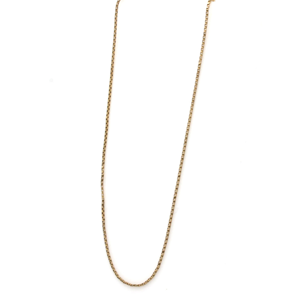 14k Yellow Gold Box Chain Necklace 23.5 Inches