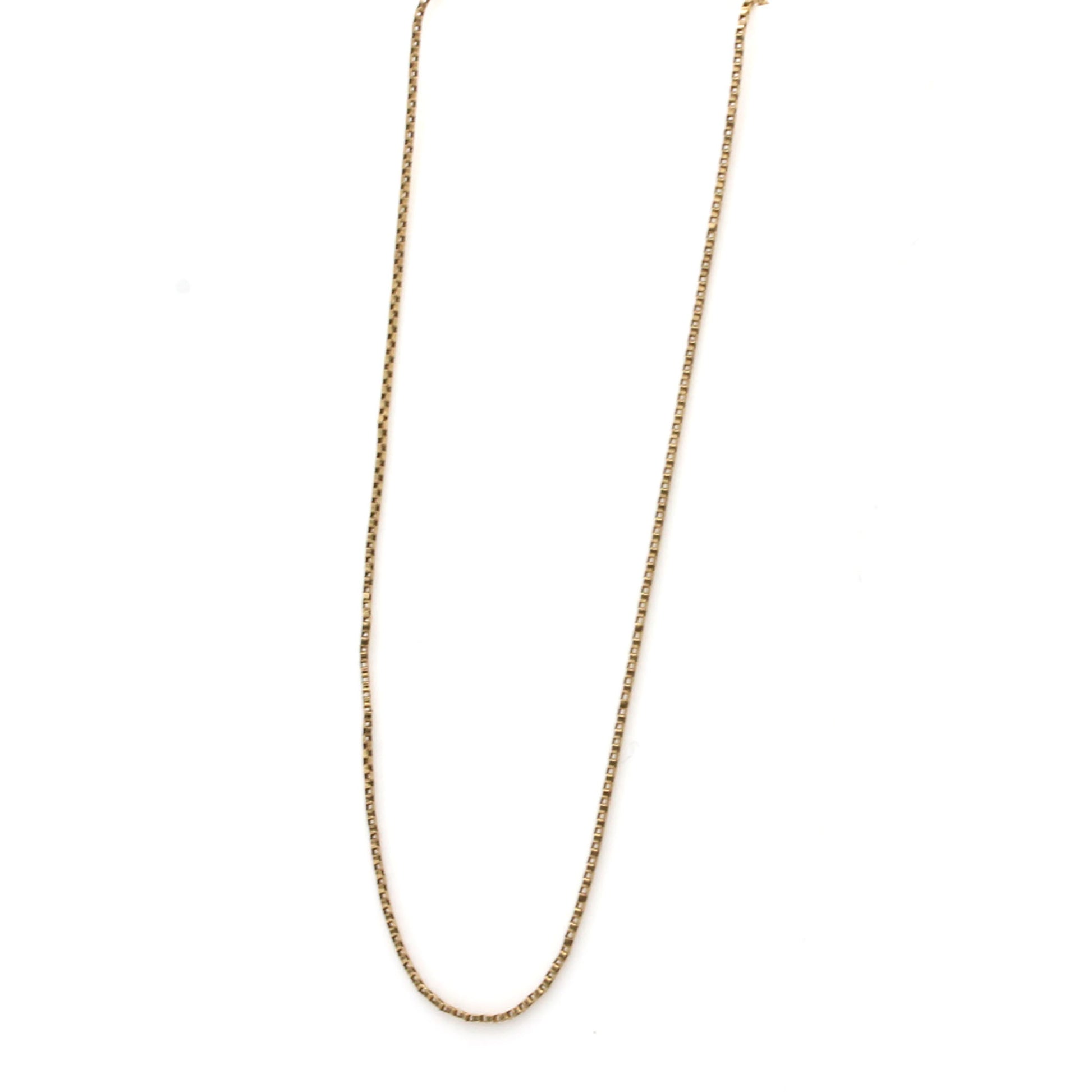 14k Yellow Gold Box Chain Necklace 23.5 Inches