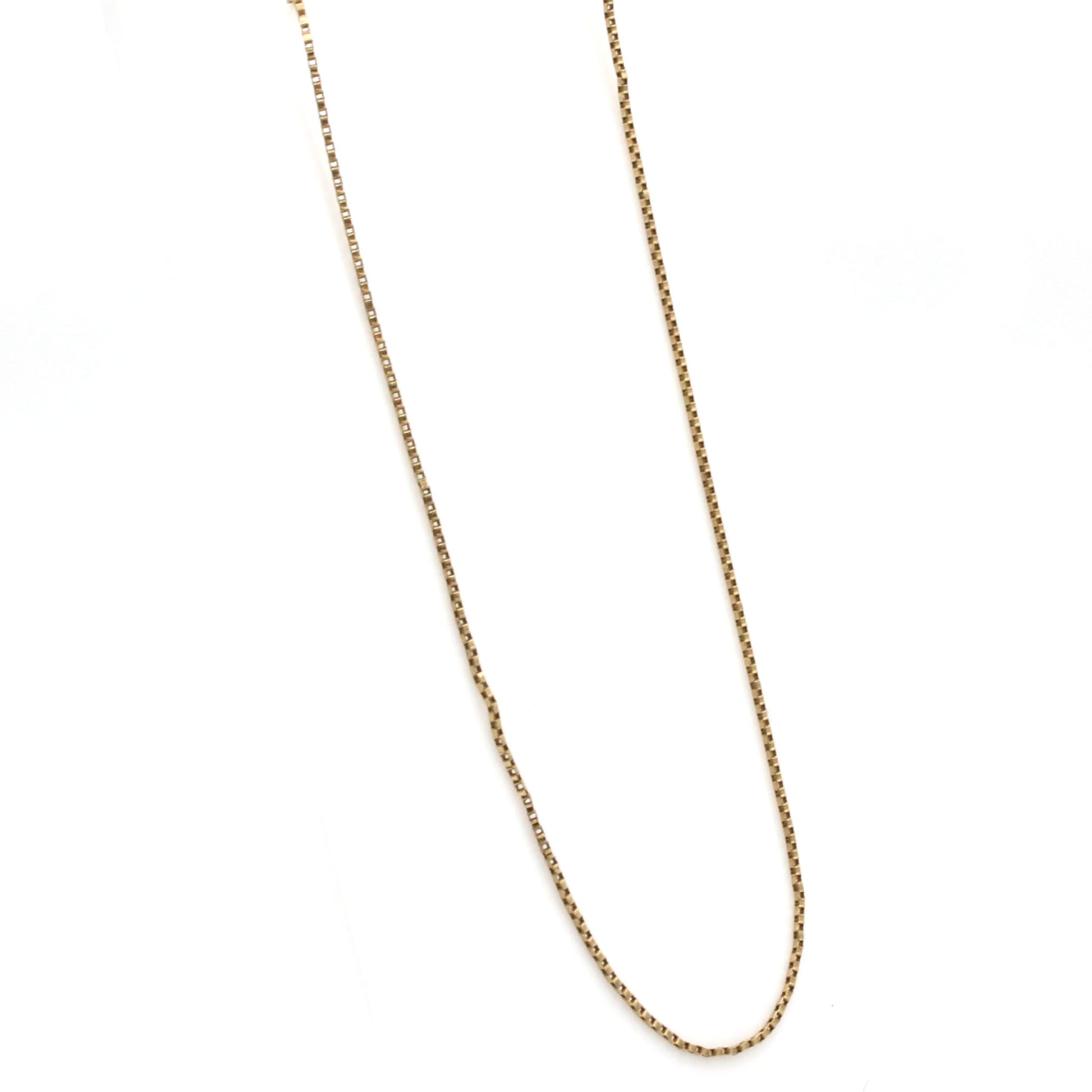 14k Yellow Gold Box Chain Necklace 23.5 Inches