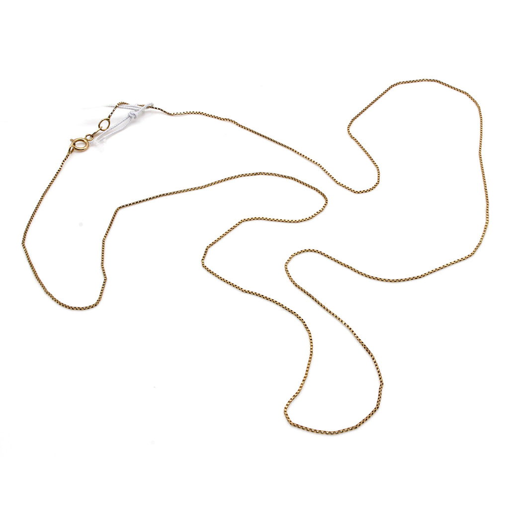 14k Yellow Gold Box Chain Necklace 23.5 Inches