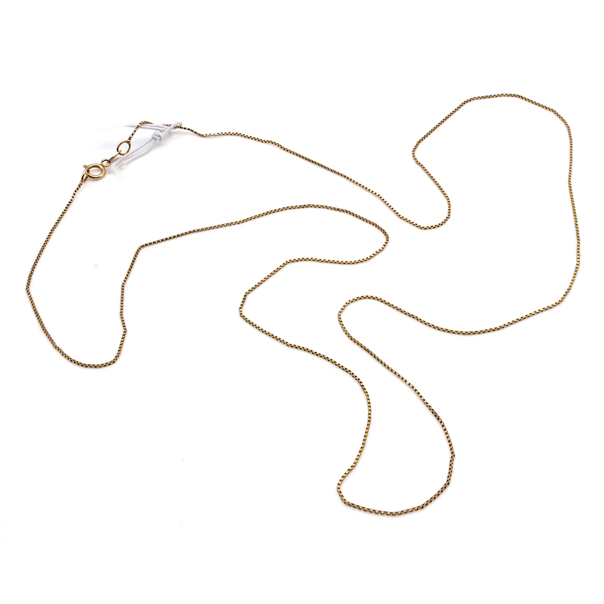 14k Yellow Gold Box Chain Necklace 23.5 Inches