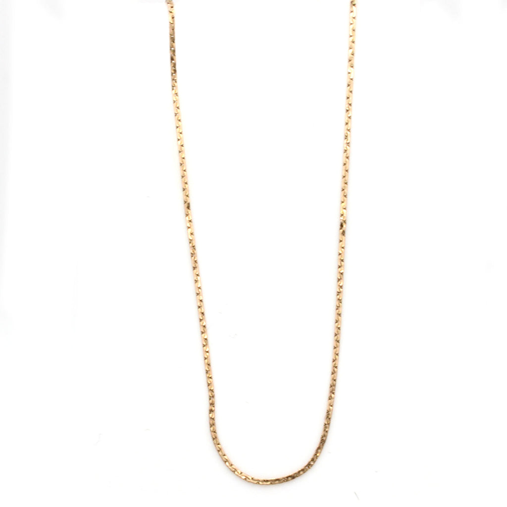 14k Yellow Gold Flat Link Chain Necklace 21.5 Inches