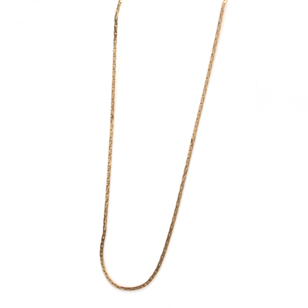 14k Yellow Gold Flat Link Chain Necklace 21.5 Inches