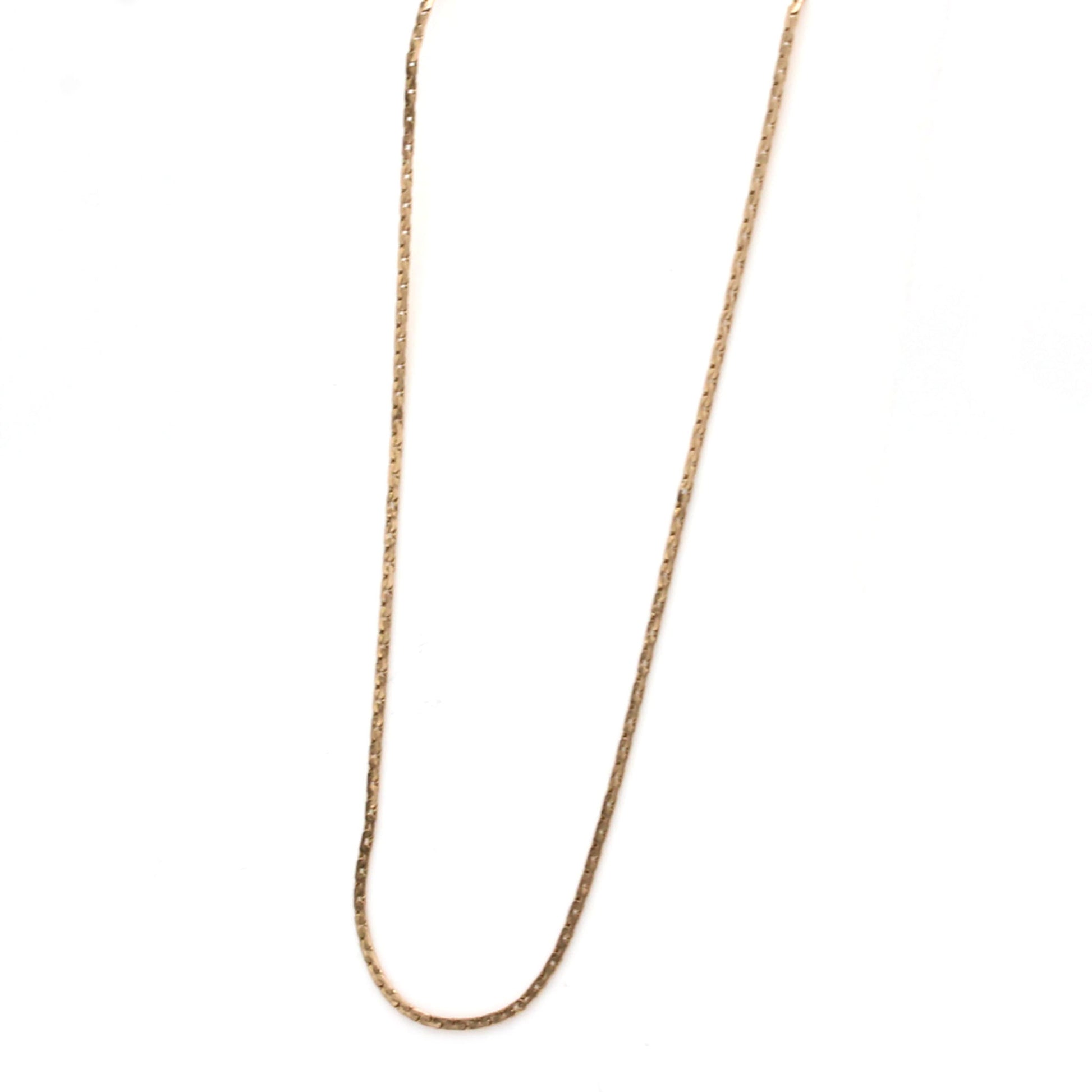 14k Yellow Gold Flat Link Chain Necklace 21.5 Inches