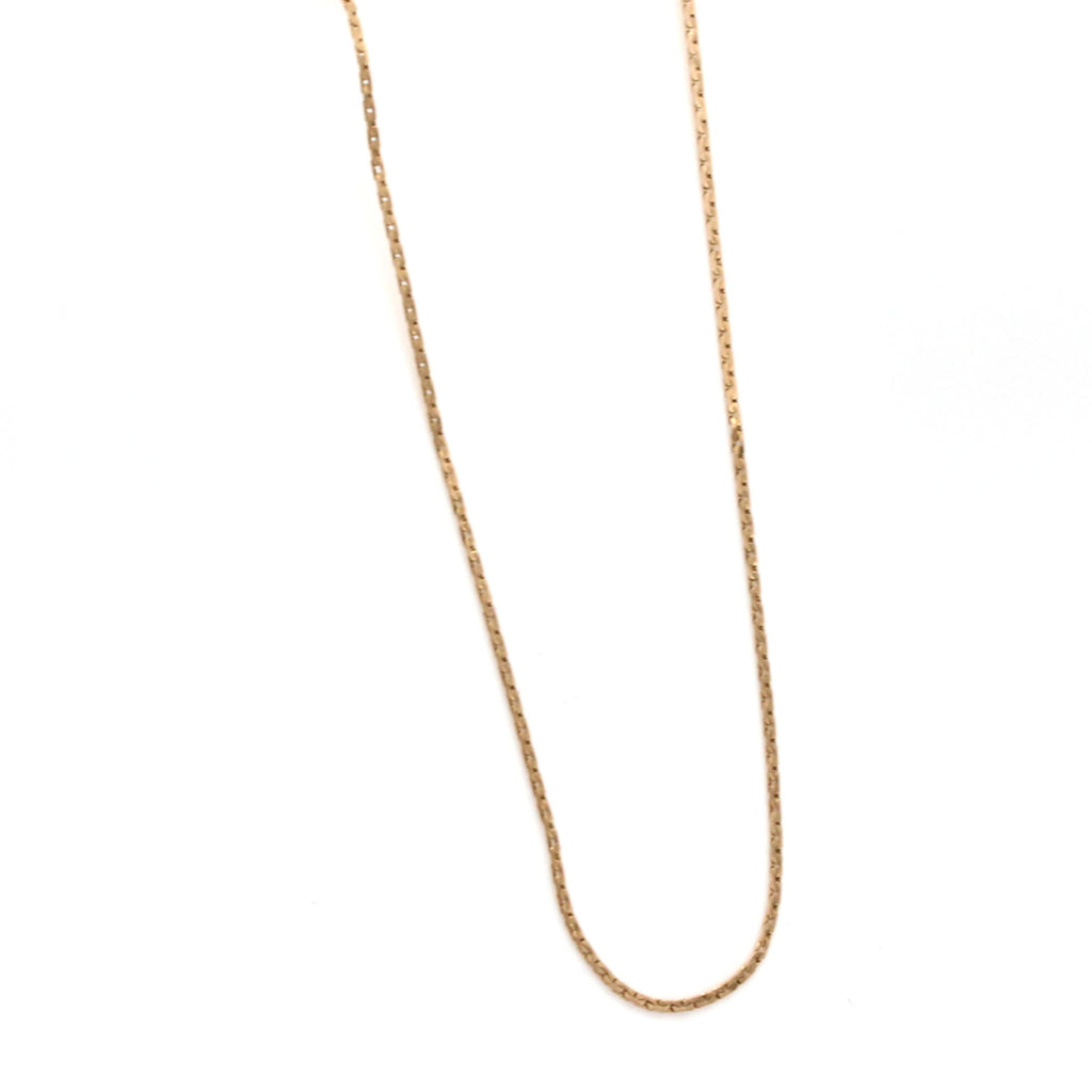 14k Yellow Gold Flat Link Chain Necklace 21.5 Inches