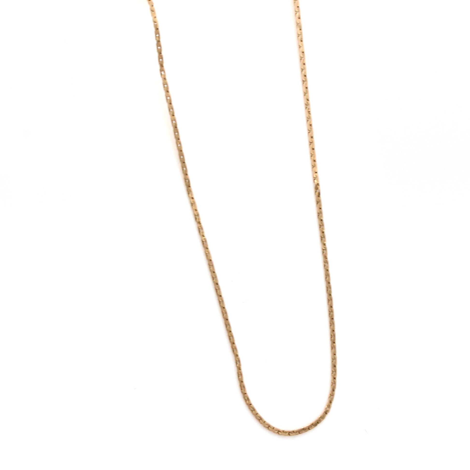 14k Yellow Gold Flat Link Chain Necklace 21.5 Inches