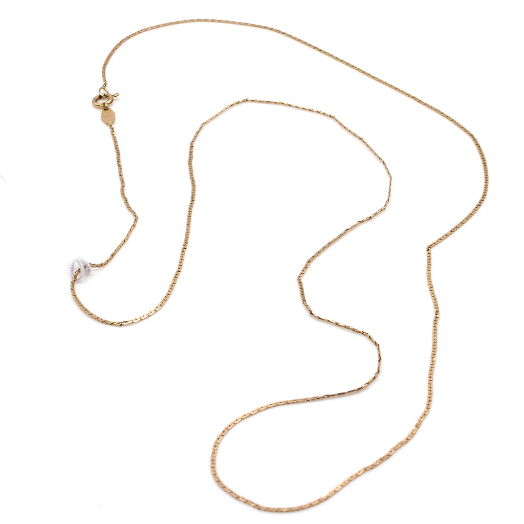 14k Yellow Gold Flat Link Chain Necklace 21.5 Inches