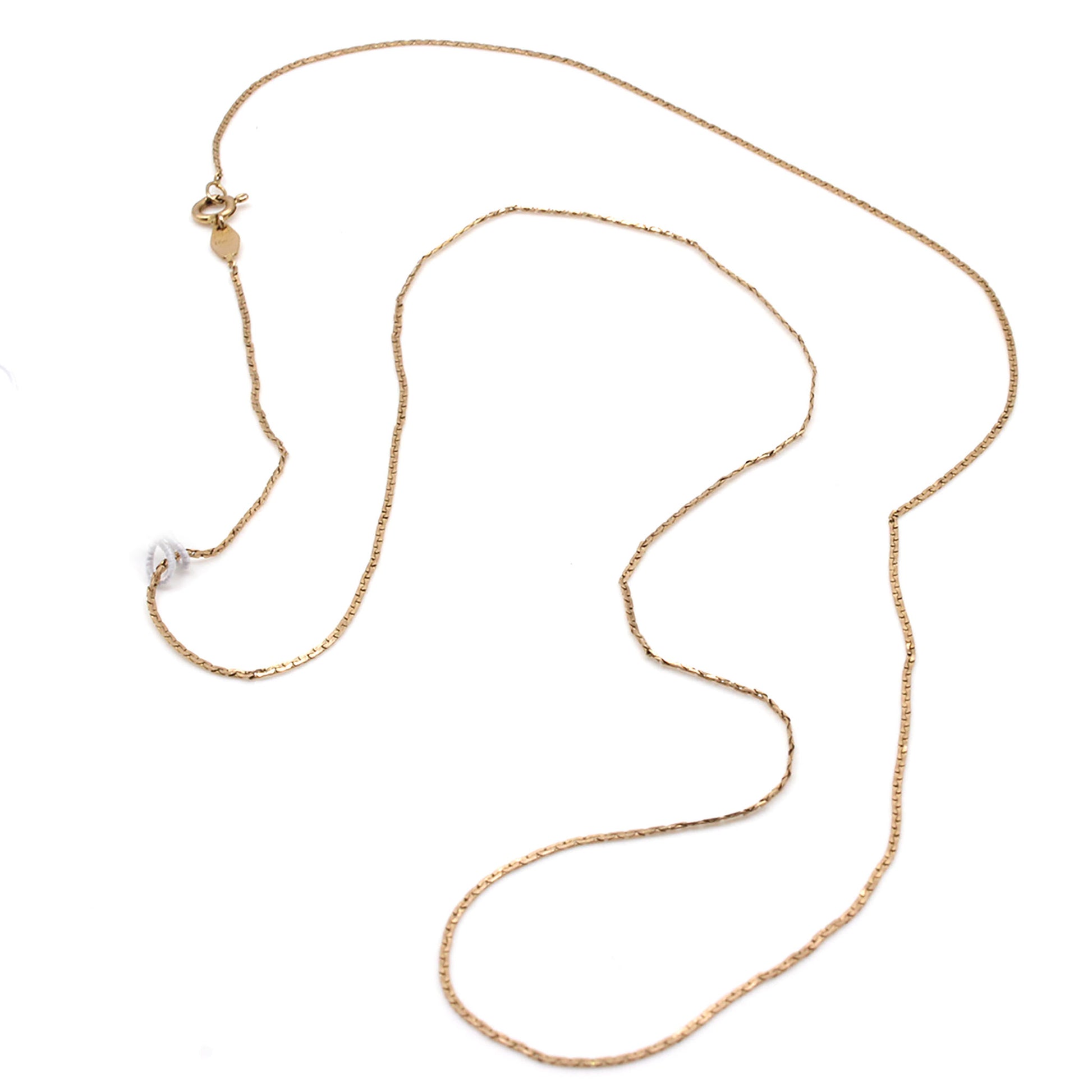 14k Yellow Gold Flat Link Chain Necklace 21.5 Inches