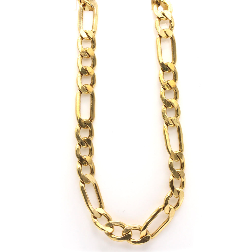 10k Yellow Gold Figaro Chain Necklace 22 Inches