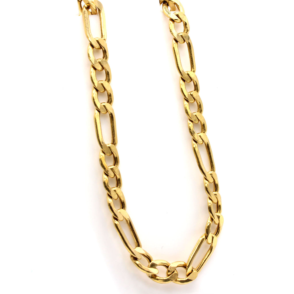 10k Yellow Gold Figaro Chain Necklace 22 Inches