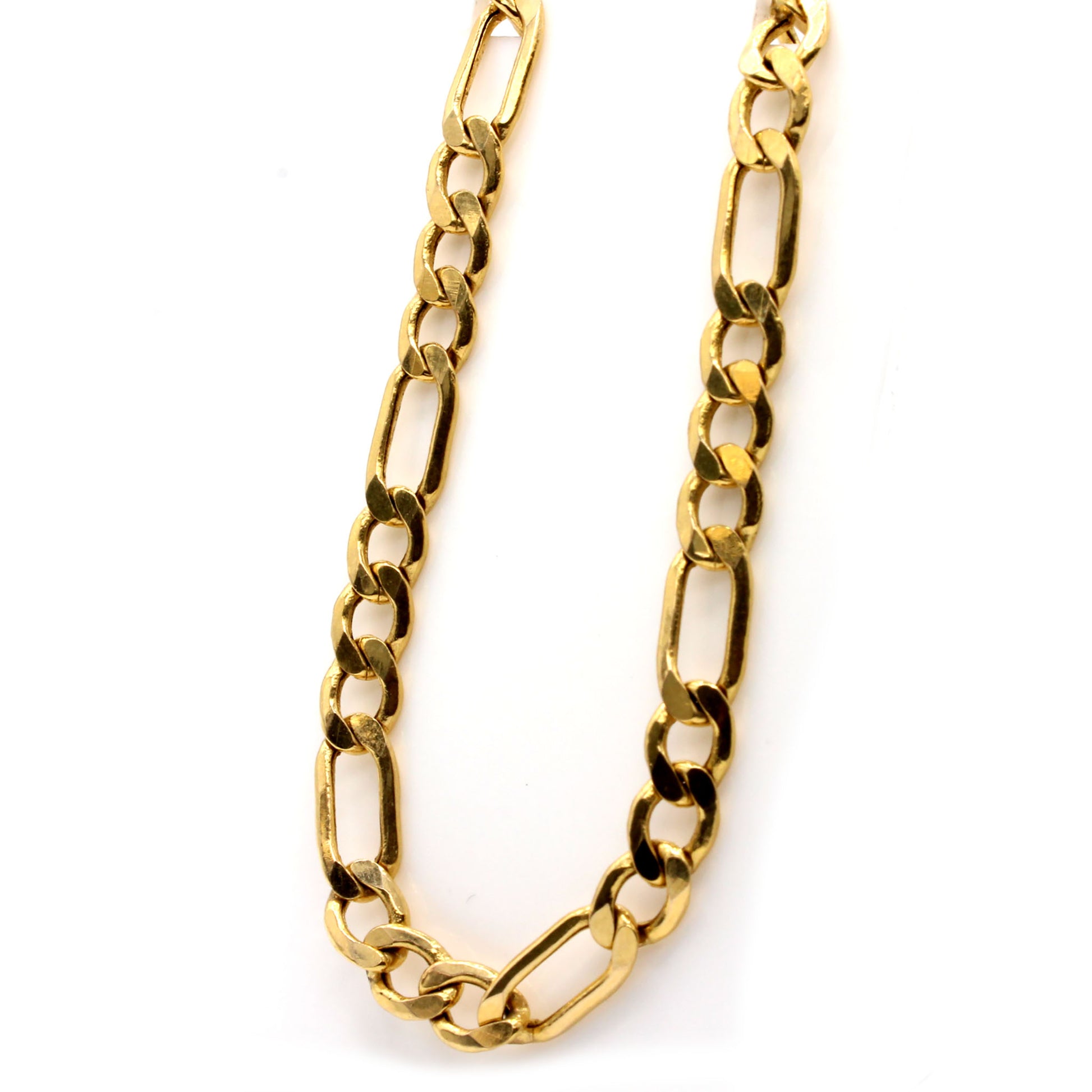 10k Yellow Gold Figaro Chain Necklace 22 Inches