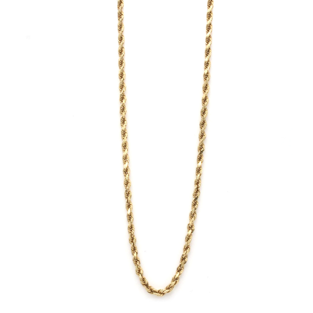 14k Yellow Gold Rope Chain Necklace 18 Inches