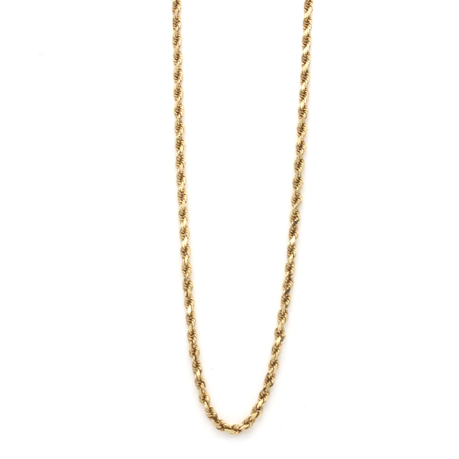 14k Yellow Gold Rope Chain Necklace 18 Inches