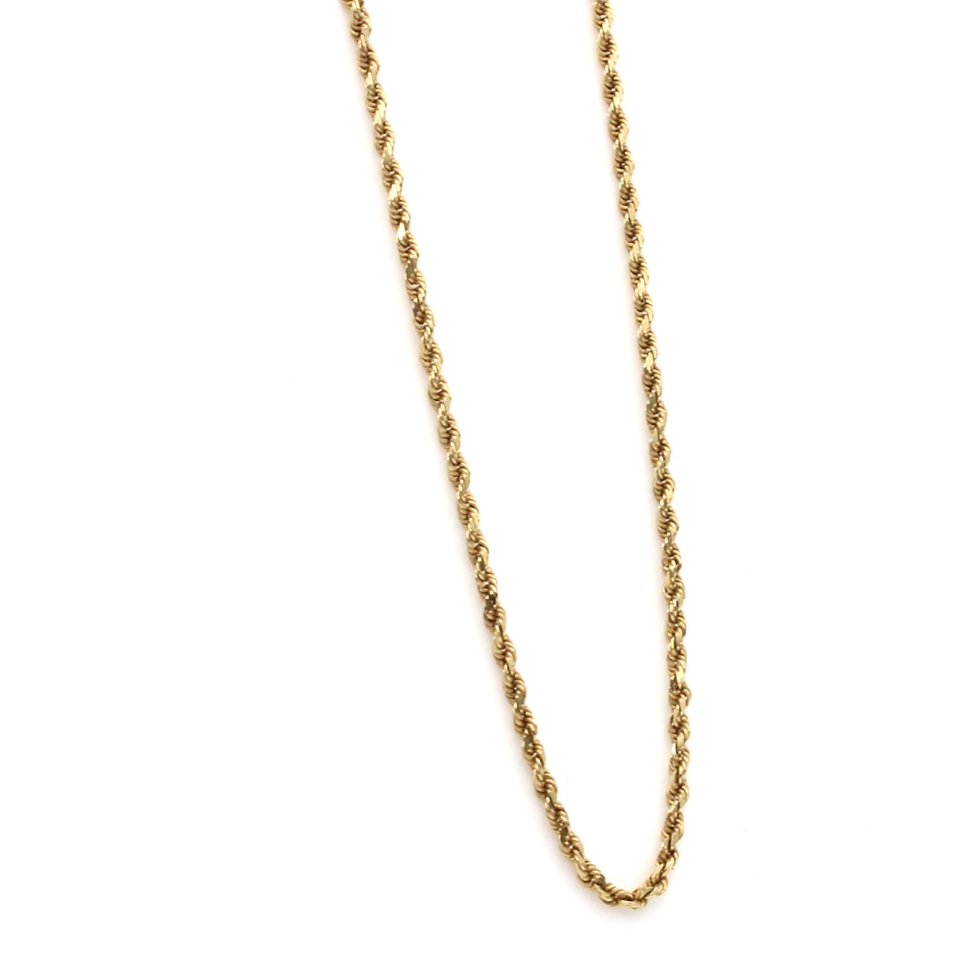 14k Yellow Gold Rope Chain Necklace 18 Inches