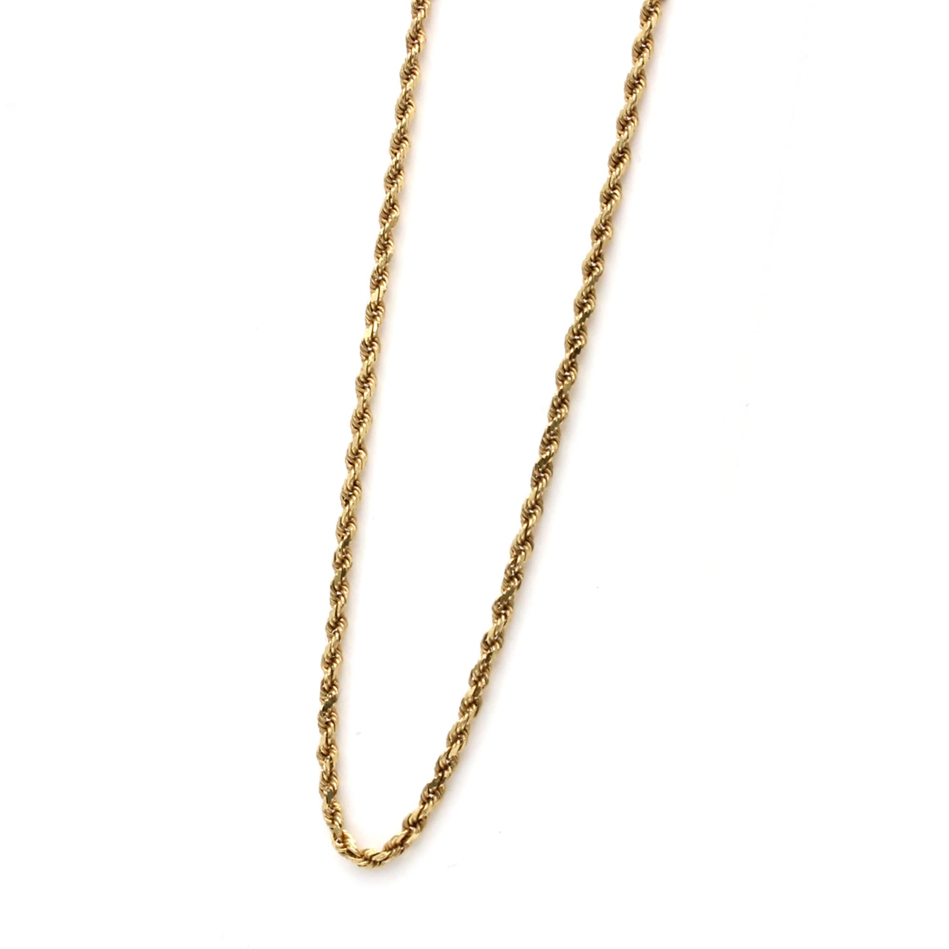 14k Yellow Gold Rope Chain Necklace 18 Inches