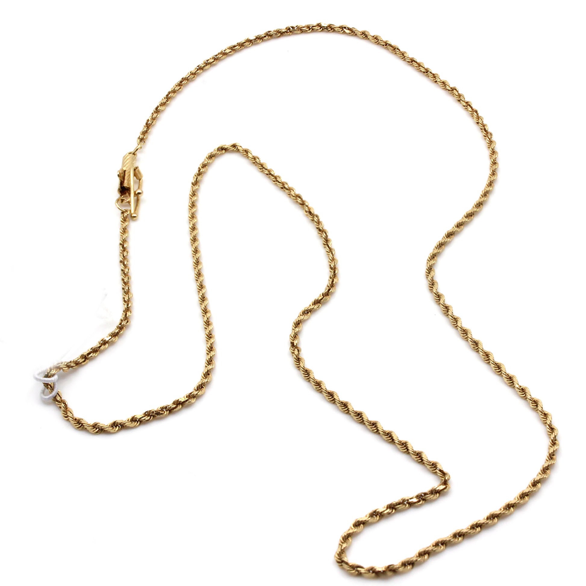 14k Yellow Gold Rope Chain Necklace 18 Inches