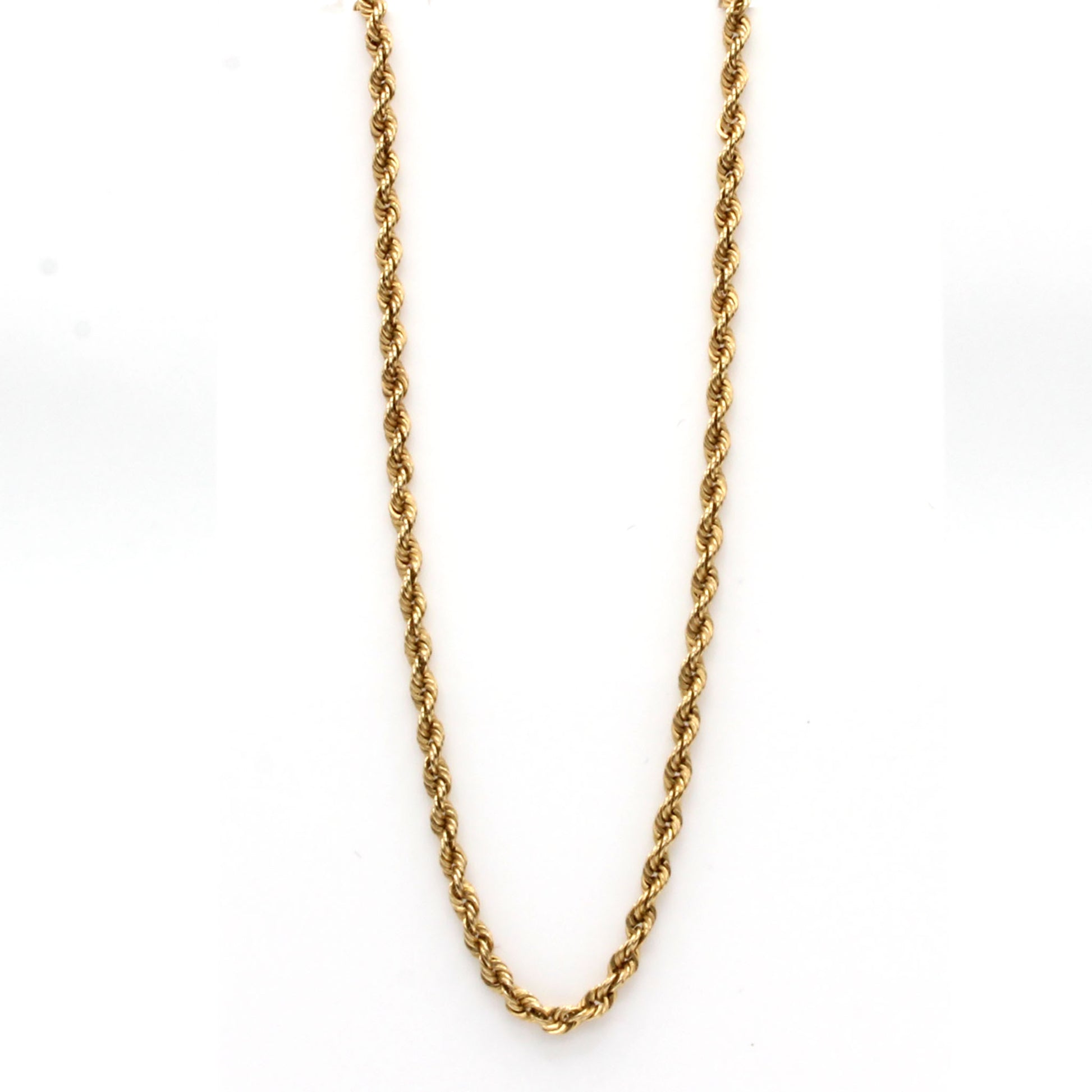 14k Yellow Gold Rope Chain Necklace 18 Inches