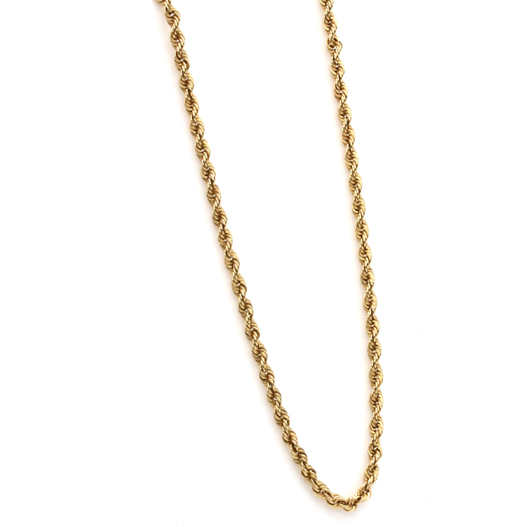 14k Yellow Gold Rope Chain Necklace 18 Inches