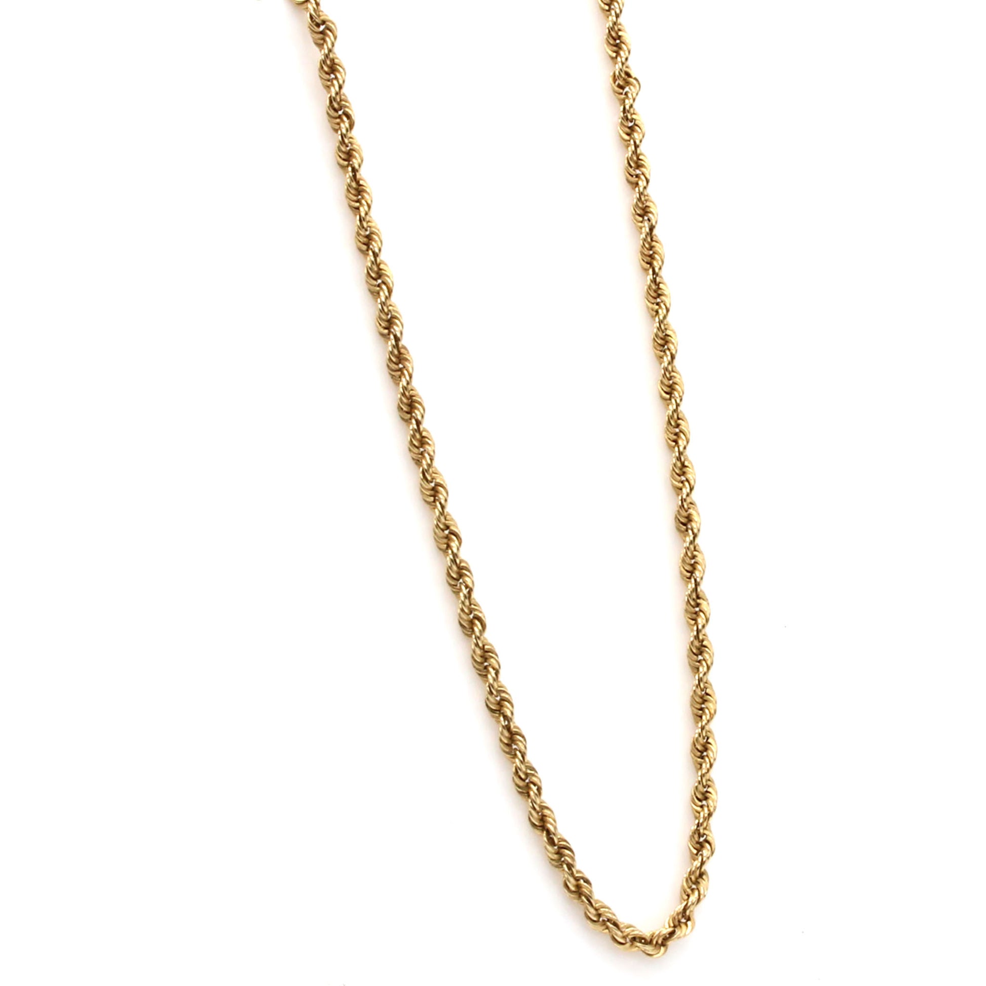 14k Yellow Gold Rope Chain Necklace 18 Inches