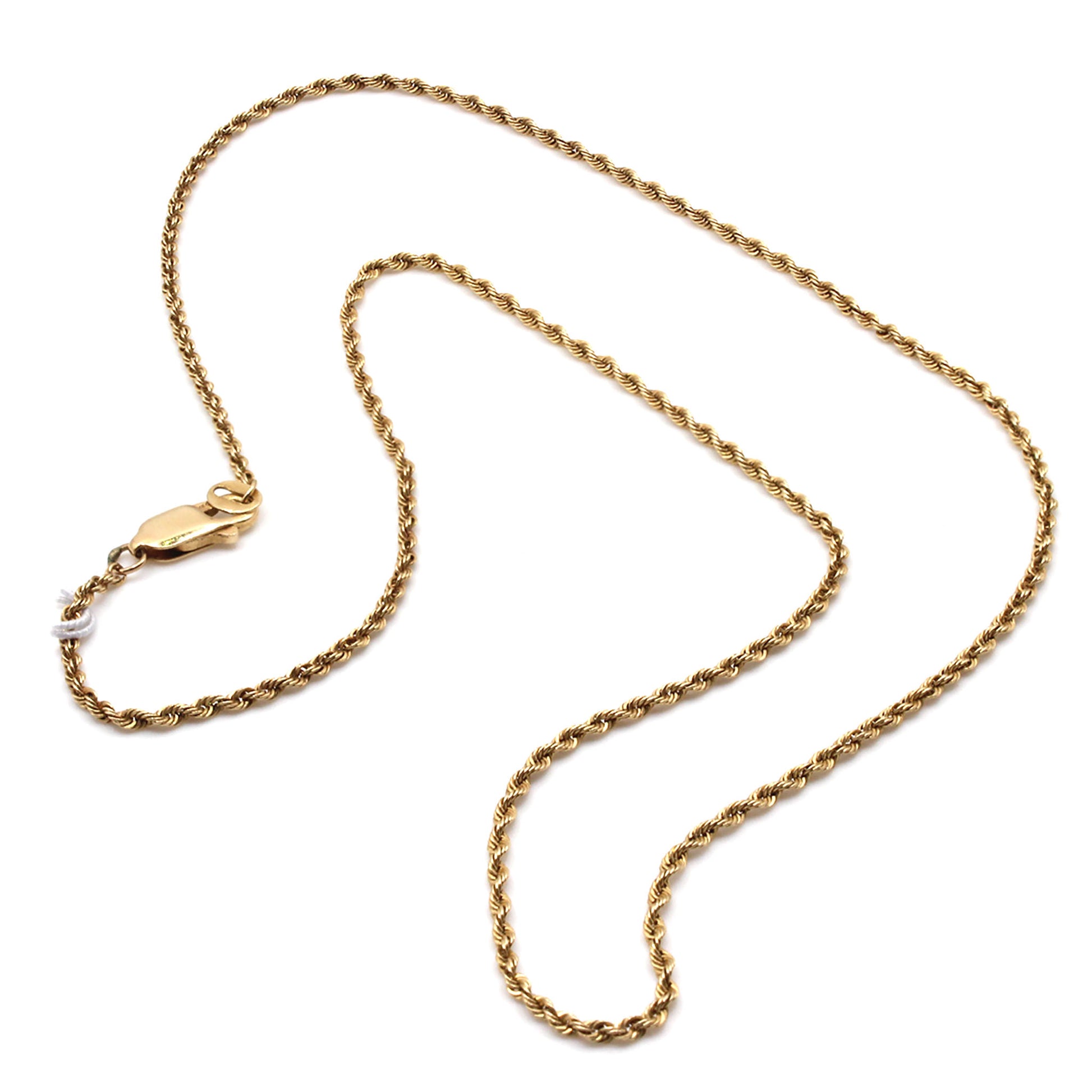 14k Yellow Gold Rope Chain Necklace 18 Inches