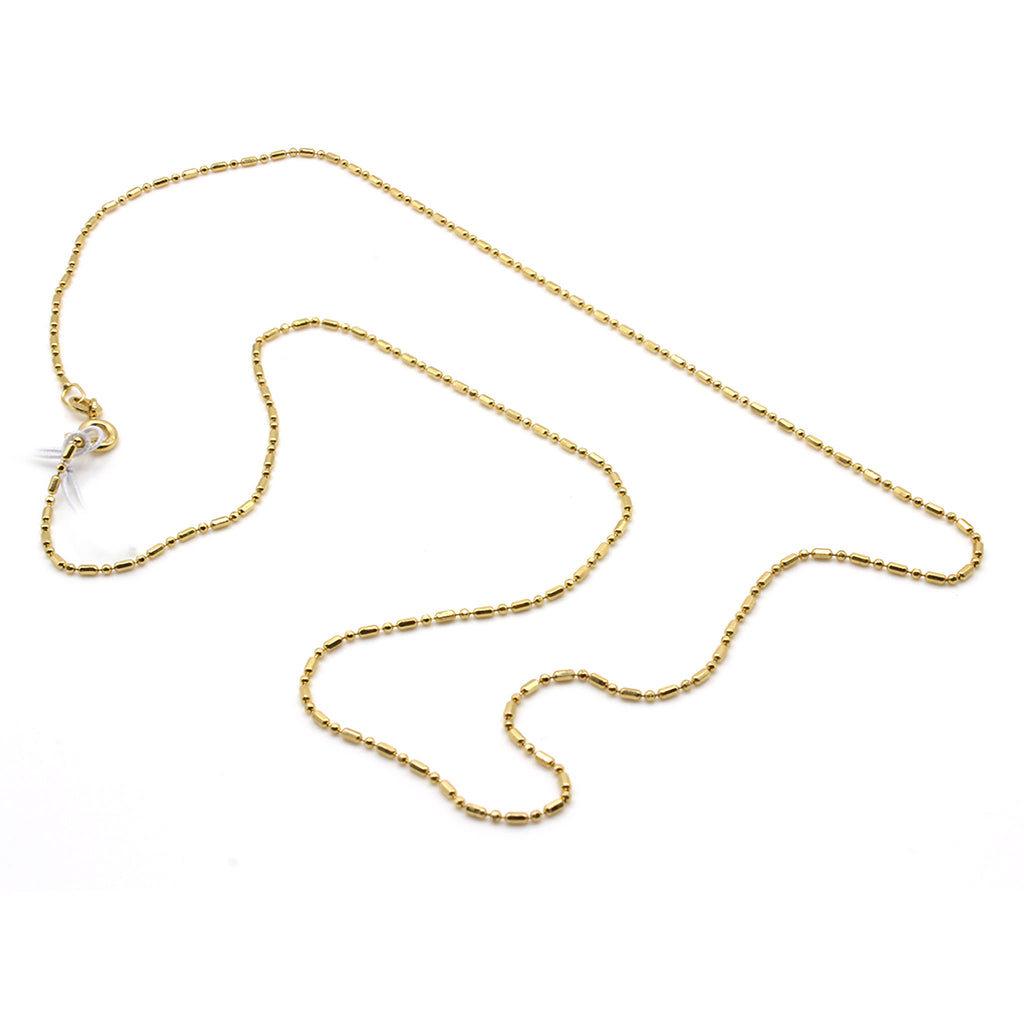 14k Yellow Gold Beaded Chain Necklace 20 Inches