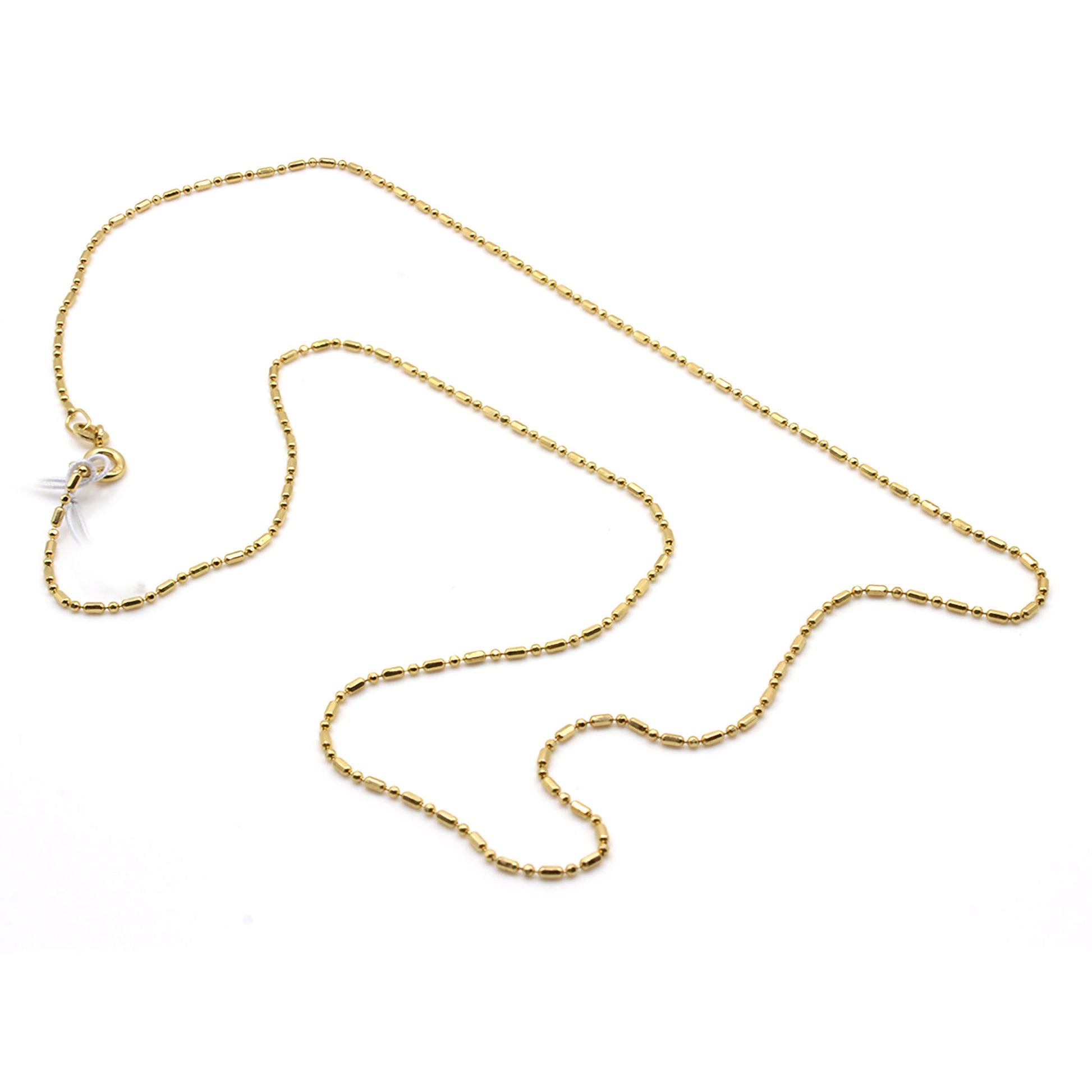 14k Yellow Gold Beaded Chain Necklace 20 Inches