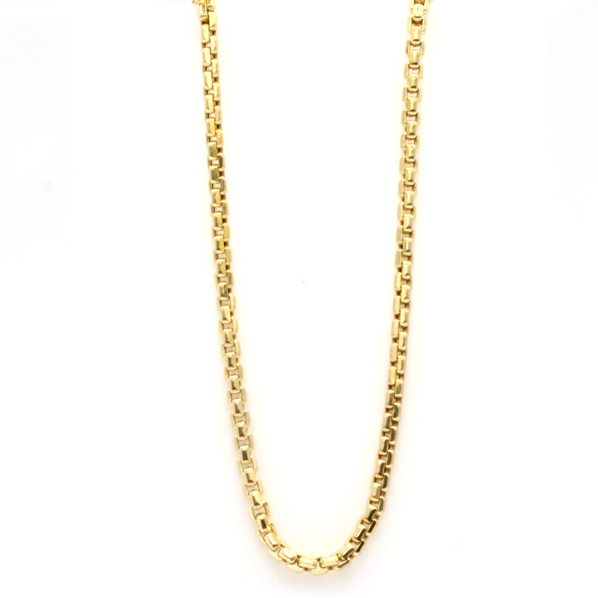 14k Yellow Gold Box Chain Necklace 20 Inches