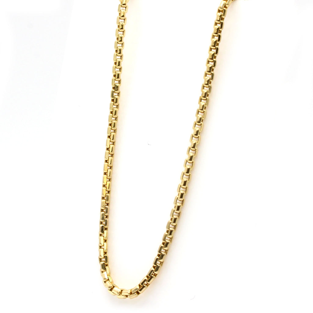 14k Yellow Gold Box Chain Necklace 20 Inches