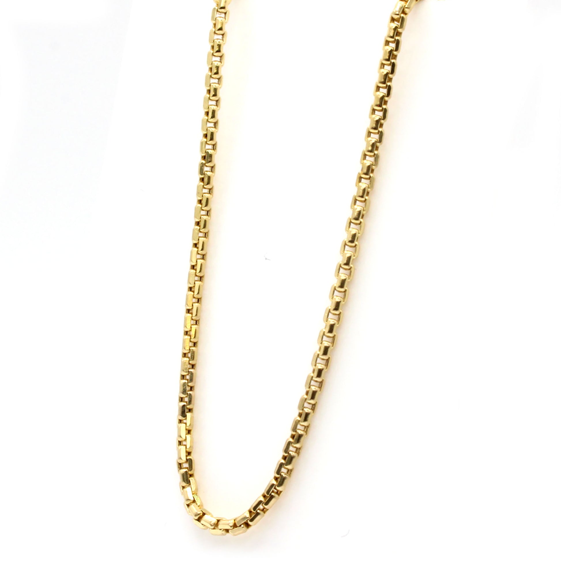 14k Yellow Gold Box Chain Necklace 20 Inches