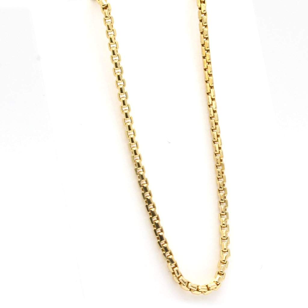 14k Yellow Gold Box Chain Necklace 20 Inches