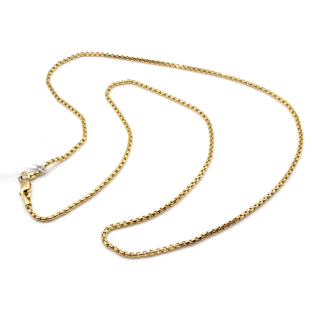 14k Yellow Gold Box Chain Necklace 20 Inches