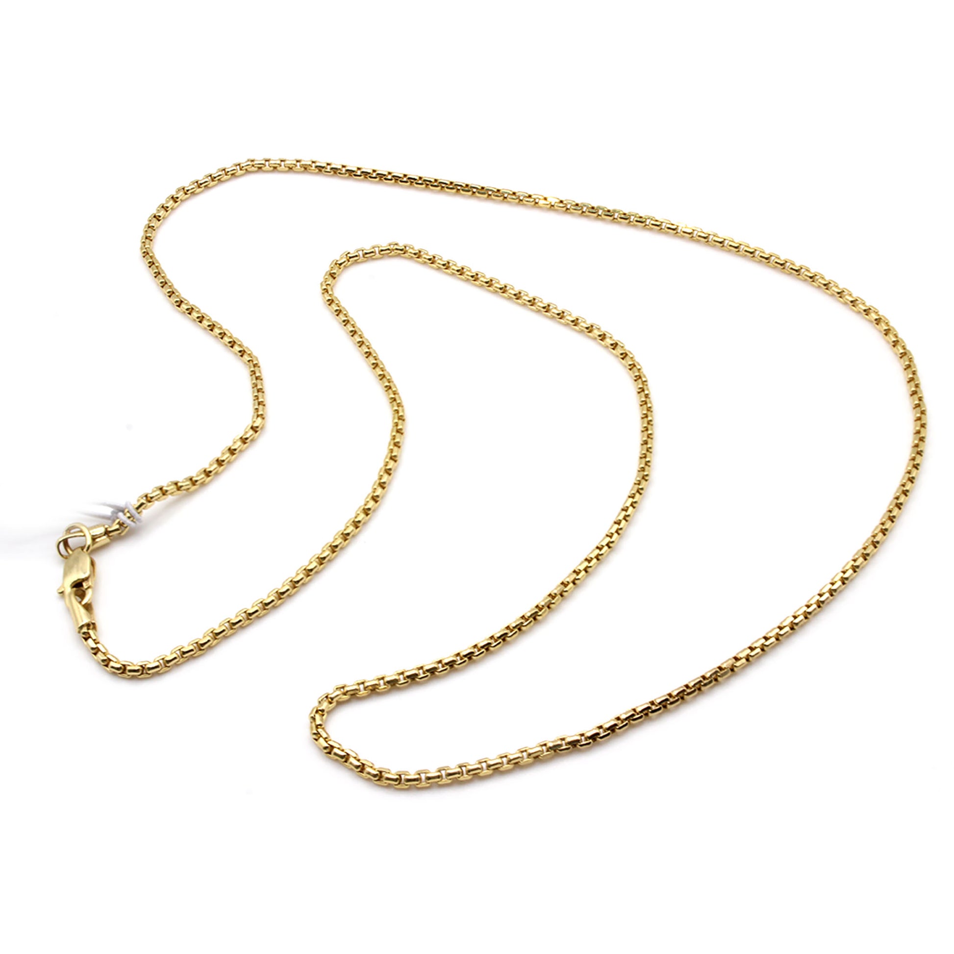 14k Yellow Gold Box Chain Necklace 20 Inches