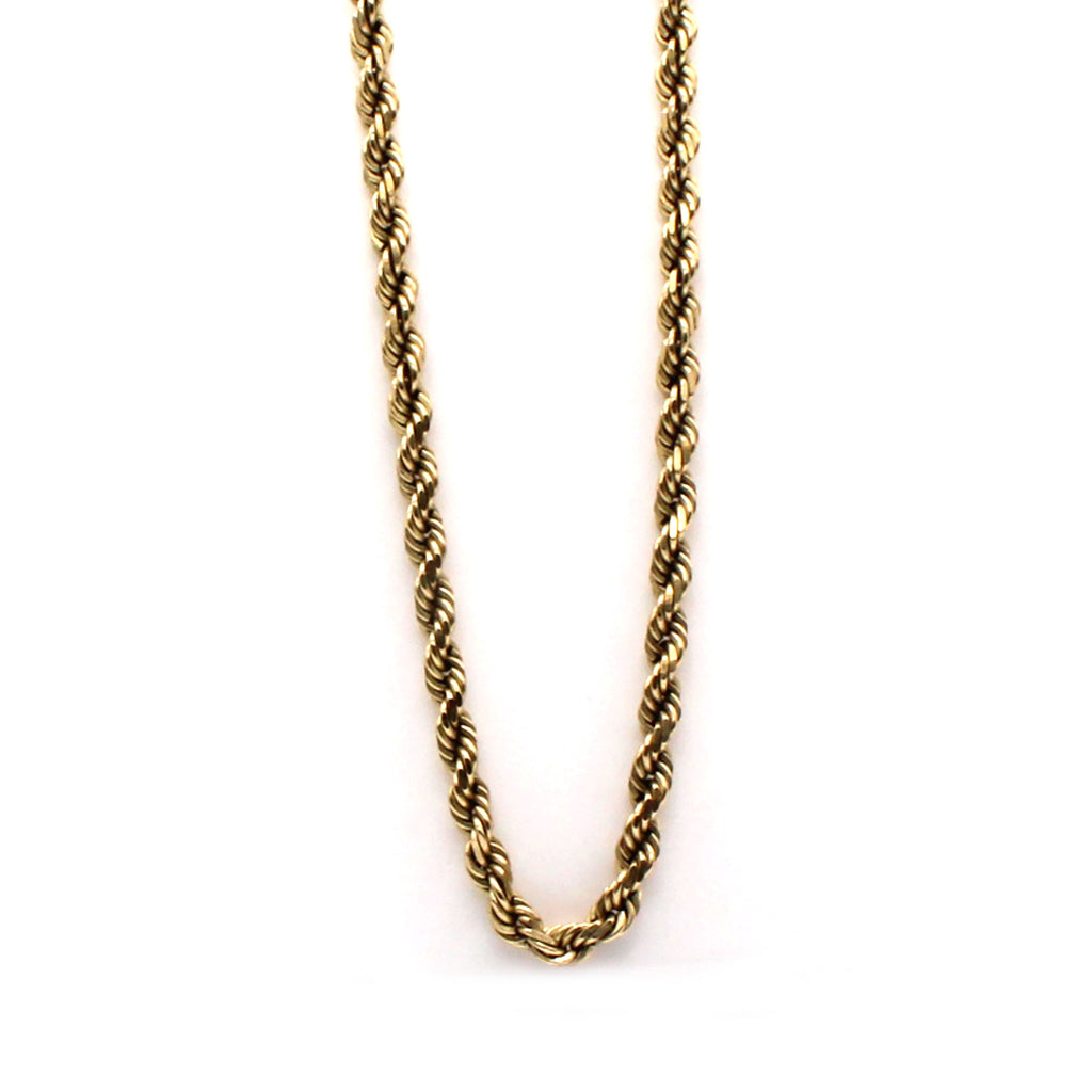 14k Yellow Gold Rope Chain Necklace 20 Inches