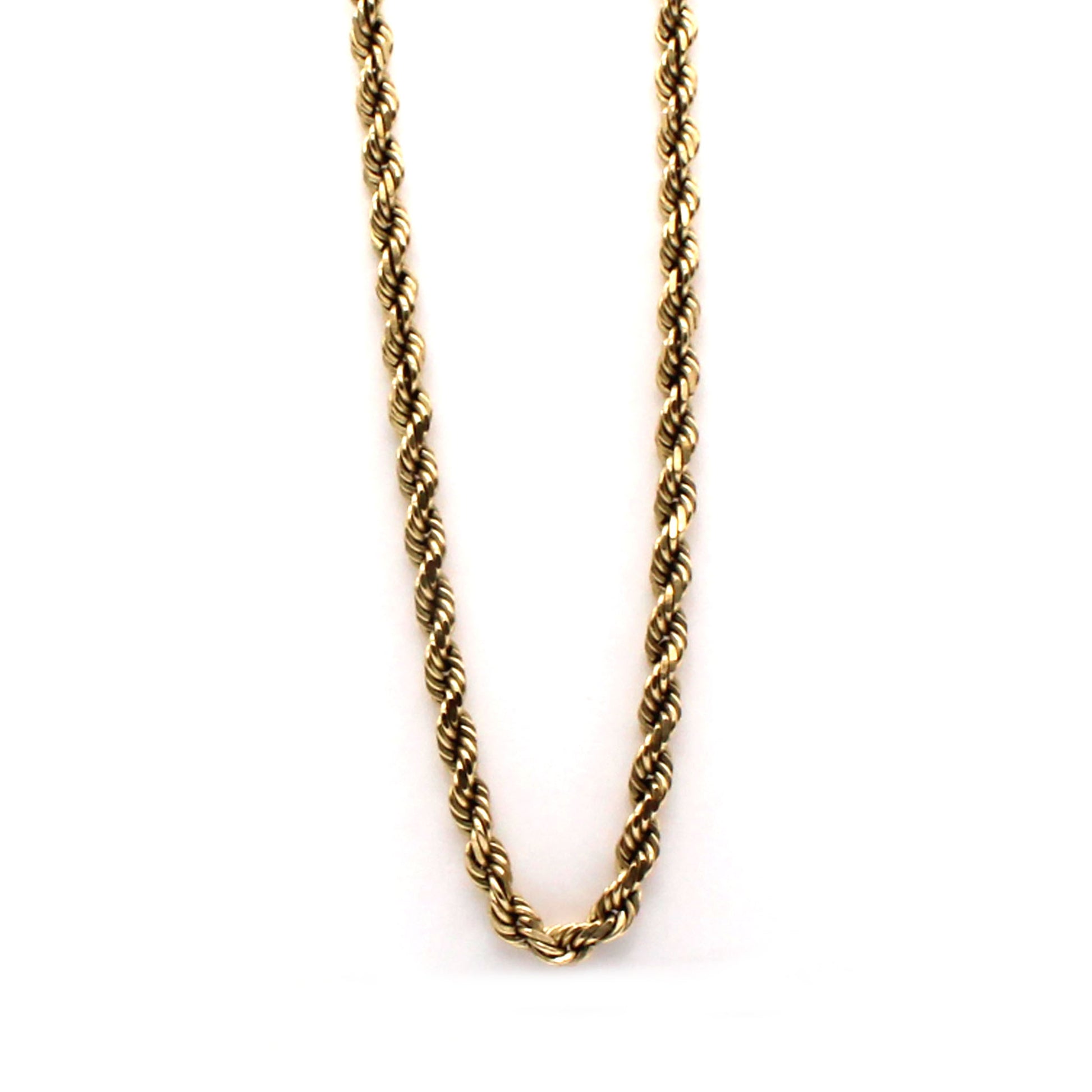 14k Yellow Gold Rope Chain Necklace 20 Inches