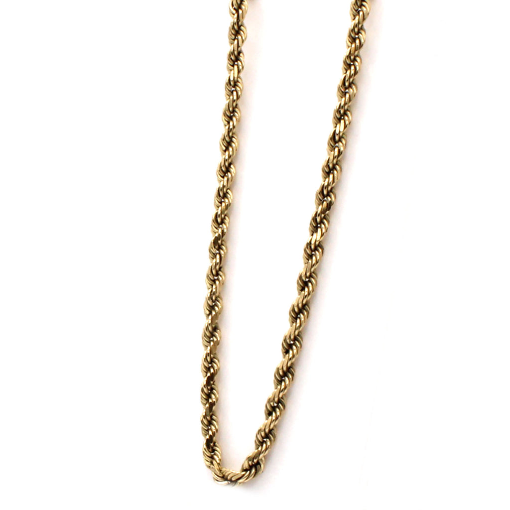 14k Yellow Gold Rope Chain Necklace 20 Inches
