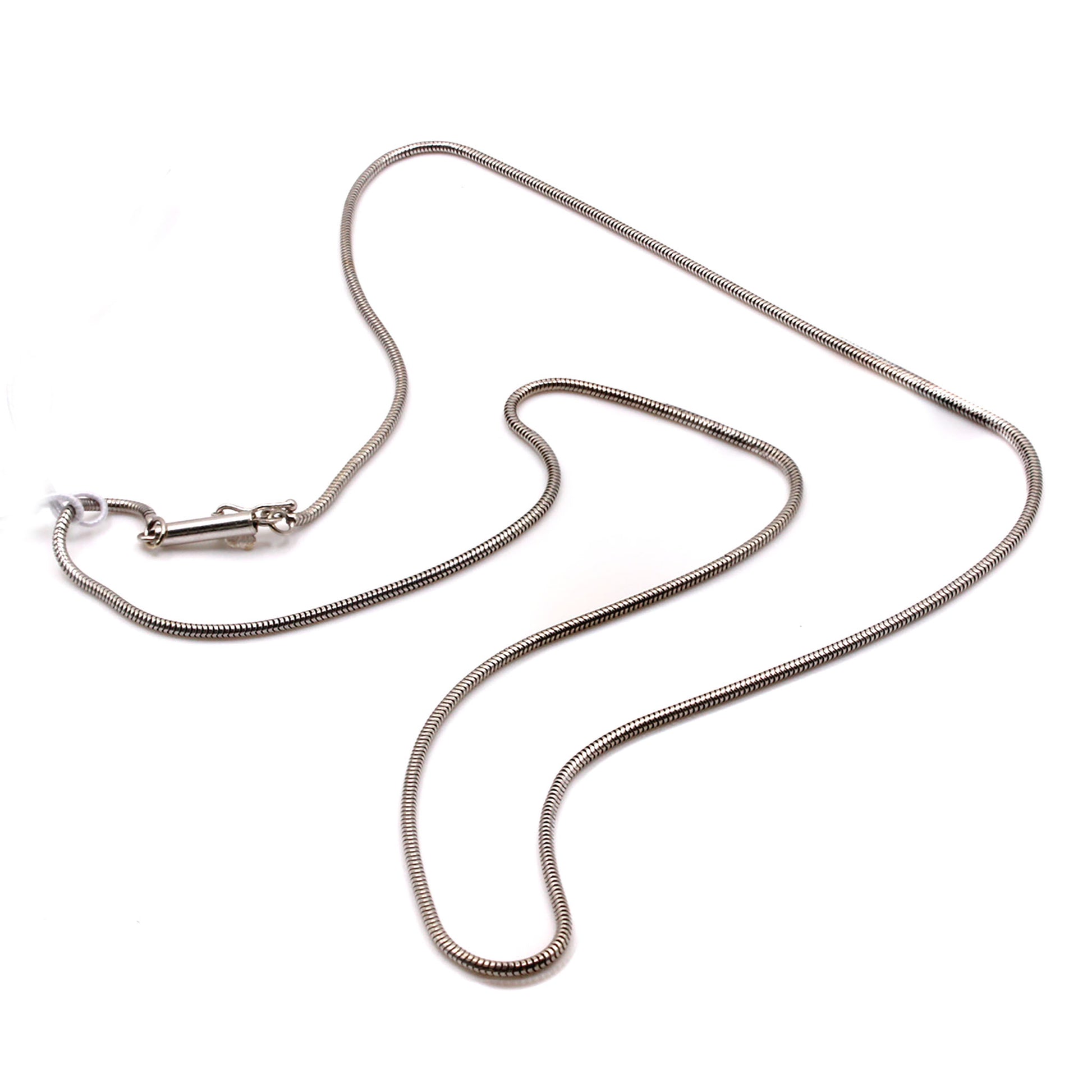 14k White Gold Snake Chain Necklace 18 Inches
