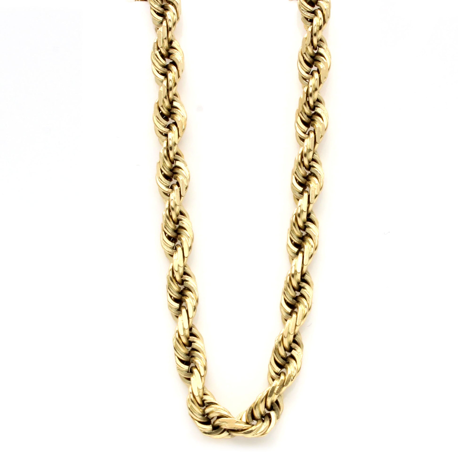 14k Yellow Gold Rope Chain Necklace 27 Inches