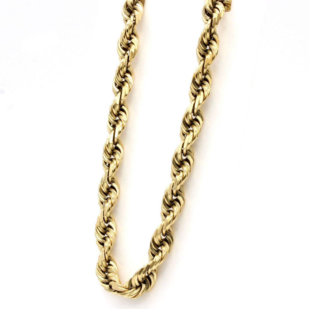 14k Yellow Gold Rope Chain Necklace 27 Inches