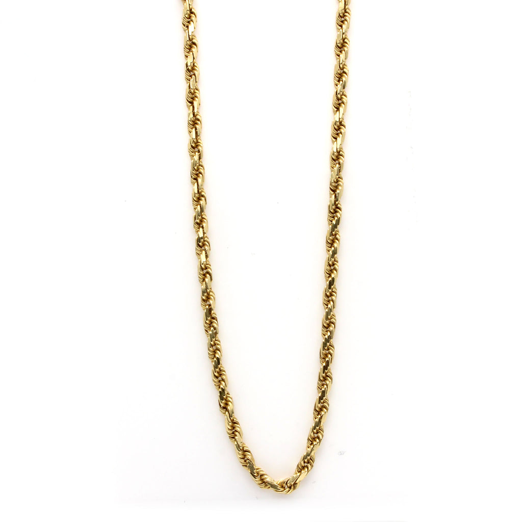 14k Yellow Gold Rope Chain Necklace 20 Inches