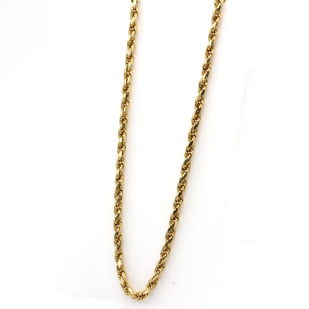 14k Yellow Gold Rope Chain Necklace 20 Inches