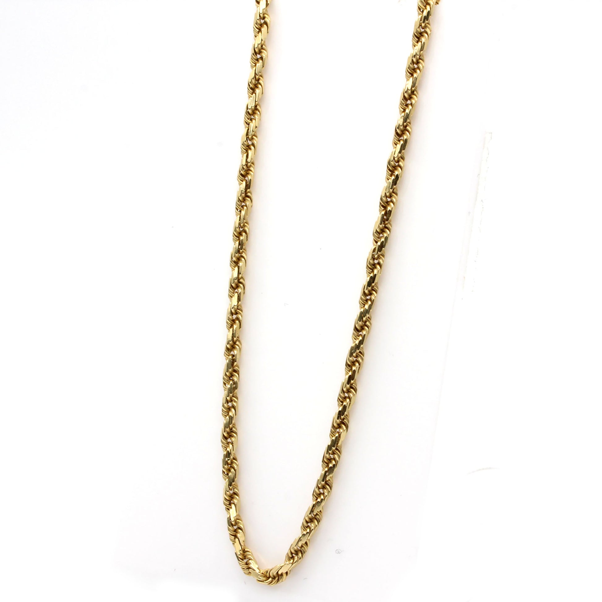 14k Yellow Gold Rope Chain Necklace 20 Inches