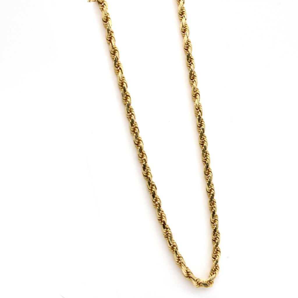 14k Yellow Gold Rope Chain Necklace 20 Inches