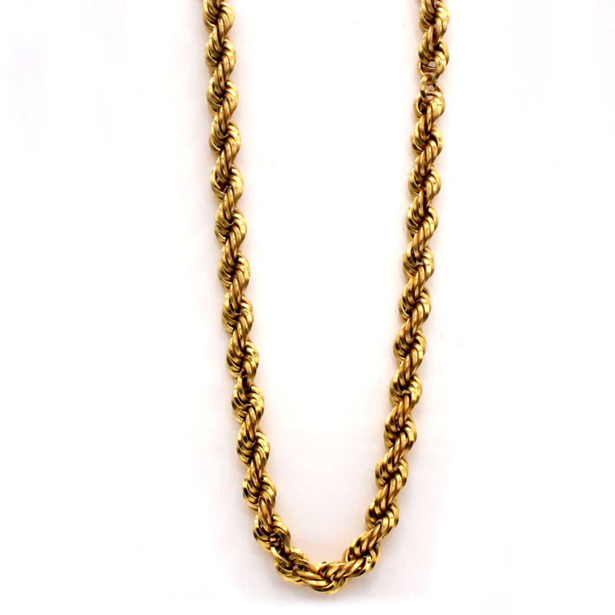 14k Yellow Gold Rope Chain Necklace 22 Inches
