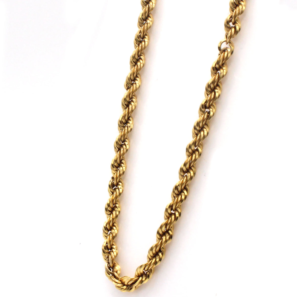 14k Yellow Gold Rope Chain Necklace 22 Inches